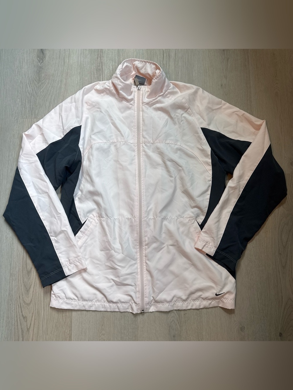 Vintage Nike Women's Pink and Black Sport Bomber Jacket